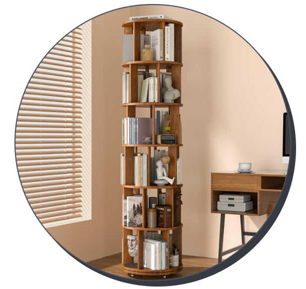 360° Spinning Book Shelf Tower