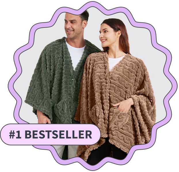 Mowkim Wearable Blanket Sherpa Cape