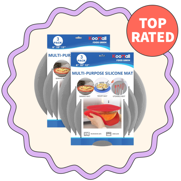 KooMall Multi-Use Microwave Mats (Pack of 3)