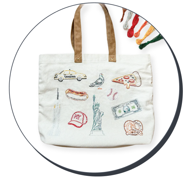 Chasing Threads DIY Embroidery Tote Bag