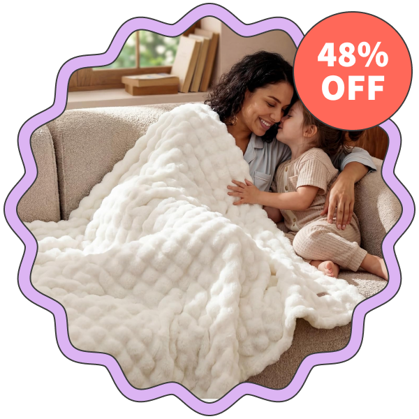 Bedsure 3D Fleece Bubble Blanket