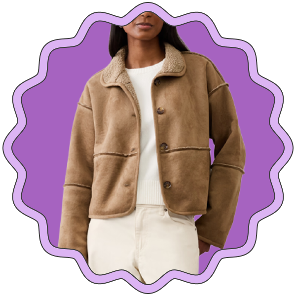 Banana Republic Factory Reversible Vegan Suede Sherpa Jacket