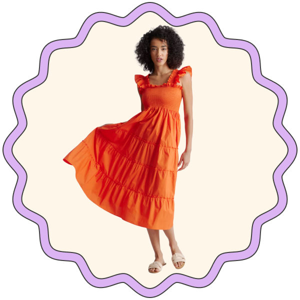 Quince 100% Organic Cotton Poplin Smocked Midi Dress