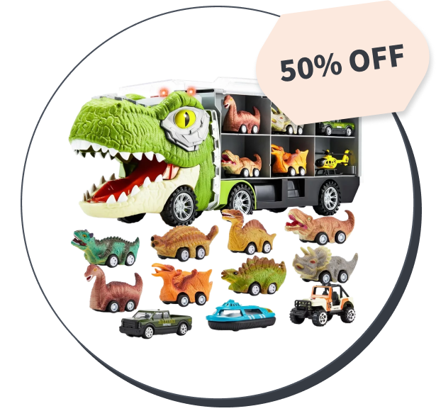 Joyfy 13-in-1 Dinosaur Carrier Truck
