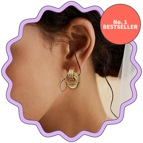 Sherlove Chunky Gold-Plated Knot Earrings