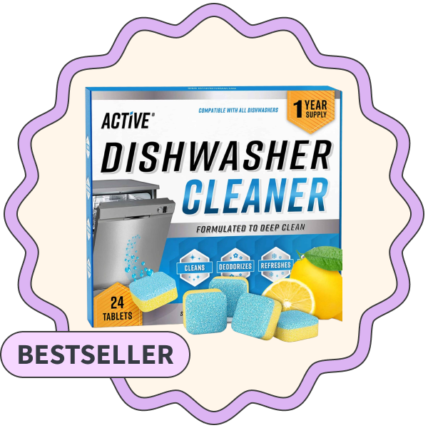Active Dishwasher Cleaner and Deodorizer Tablets (Pack of 24)