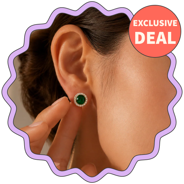 Genevive Marie Ciel Button Earrings