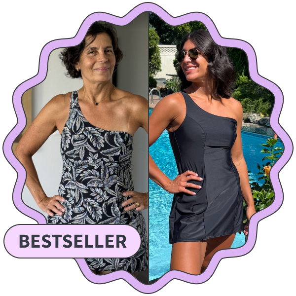 Time and Tru One-Shoulder Swim Dress