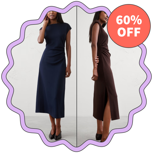 Banana Republic Factory Soft Touch Side-Shirred Midi Dress