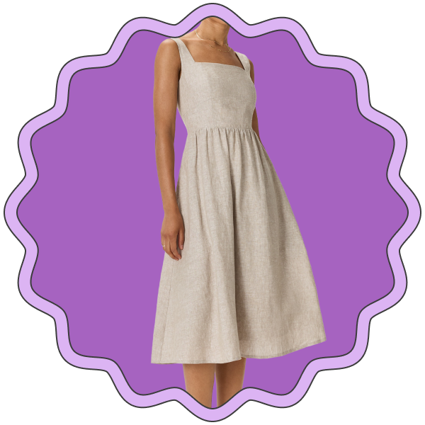 Quince 100% European Linen Fit & Flare Midi Dress