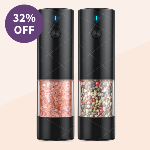 Lidaop Electric Salt and Pepper Grinder 2-Piece Set