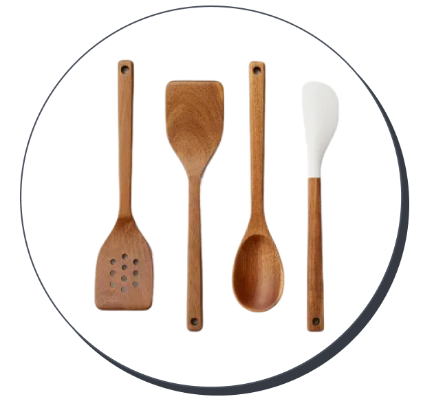 Figmint 4pc Wood Kitchen Utensil Set