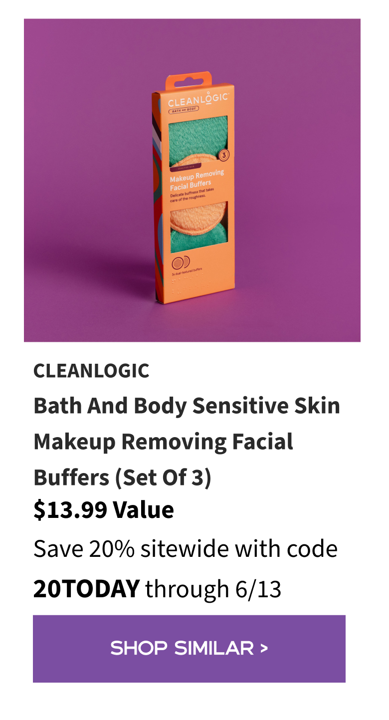 Cleanlogic Bath and Body Sensitive Skin Makeup Removing Facial Buffers (Set of 3)