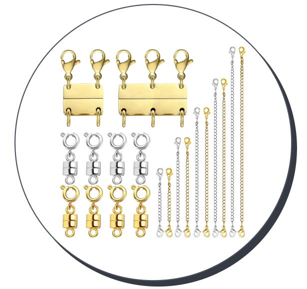 Evnlo Multi Necklace Layering Clasp and Chain Extender Set