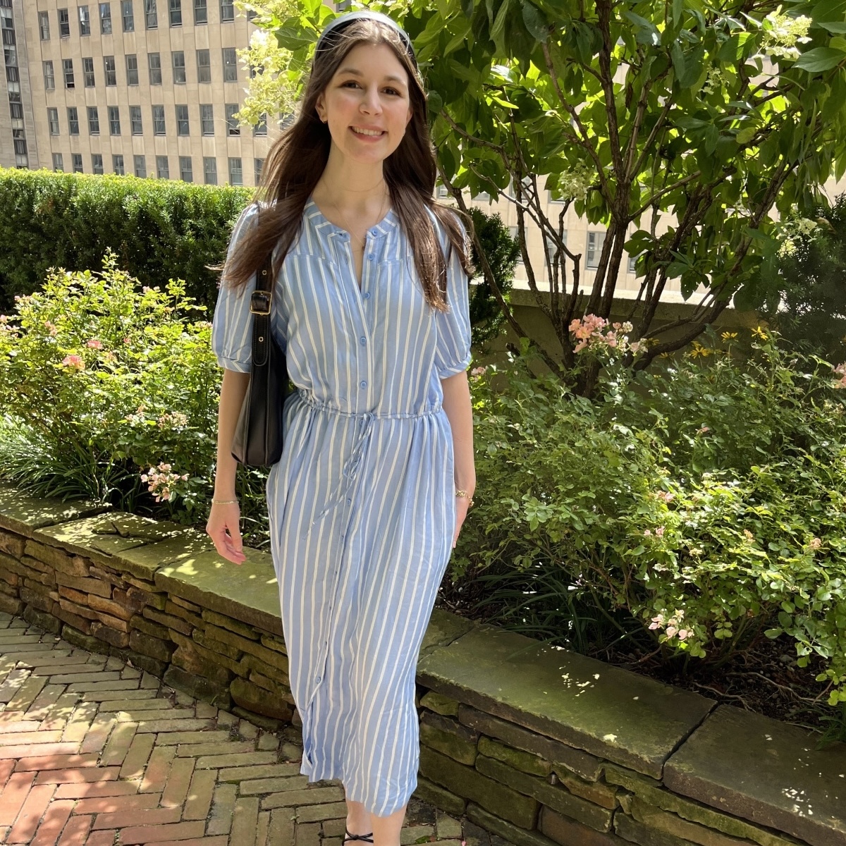 Amazon Essentials Half-Sleeve Midi A-Line Dress with Pockets