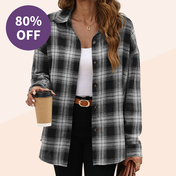 Fantaslook Plaid Flannel Button Down Shirt