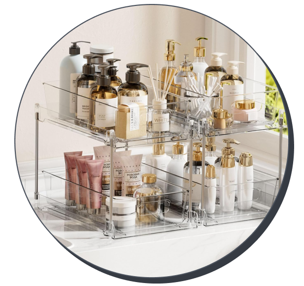 Vtopmart 2-Tier Under Sink Organizers (Pack of 2)