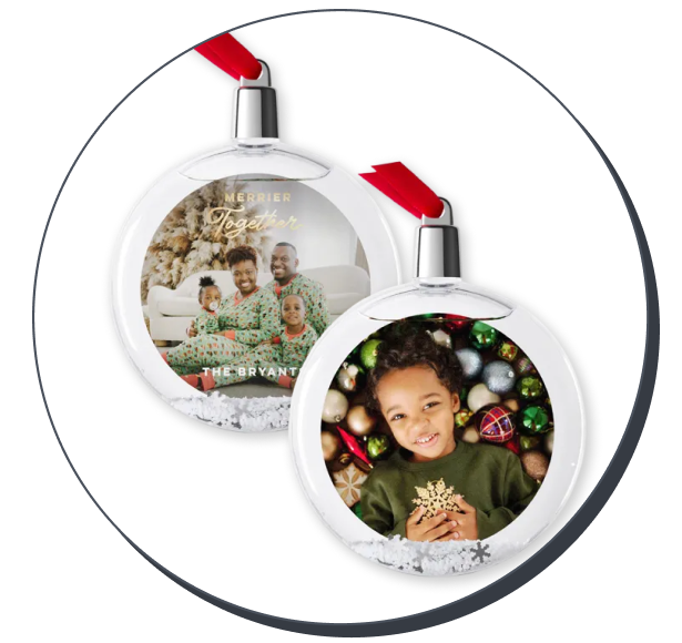 Shutterfly Snow Globe Ornaments