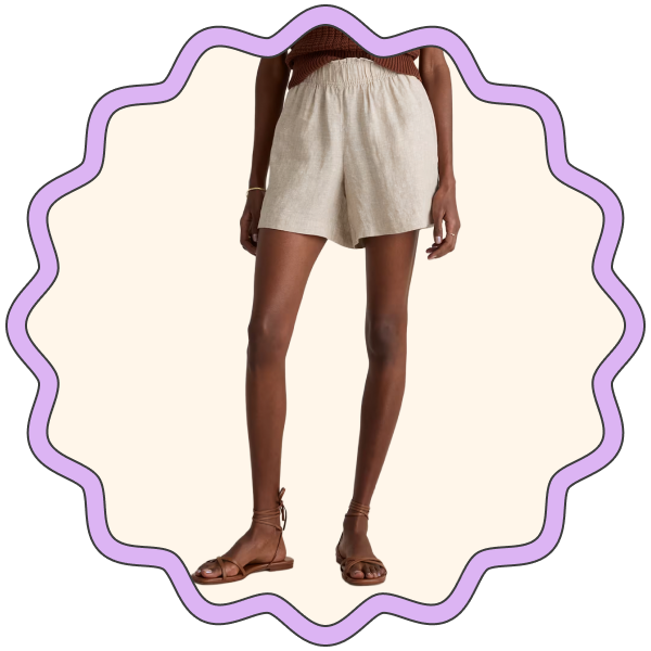 Quince 100% European Linen High-Waisted Shorts