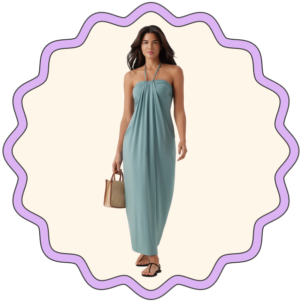 Halara Halter Tie Back Maxi Dress