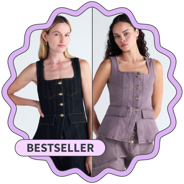 Scoop Denim Corset Top