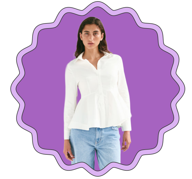 H&M Women's Cotton Peplum Shirt →