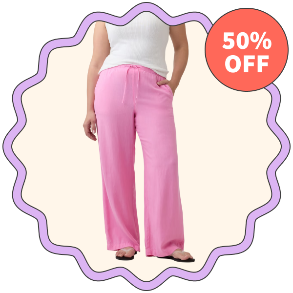 Gap Factory Relaxed Linen-Blend Wide-Leg Pants