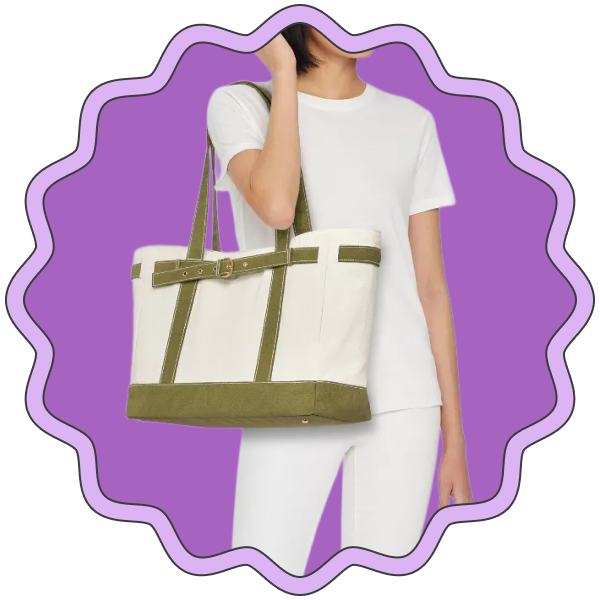 Universal Thread Canvas Large Belted Tote Bag