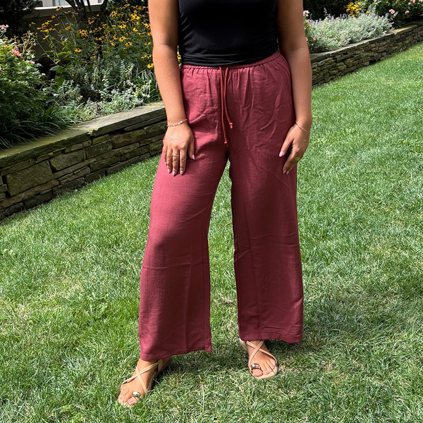 Halara High-Waisted Wide-Leg Linen-Feel Pants