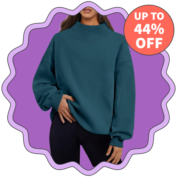 Trendy Queen Mock Neck Oversized Pullover