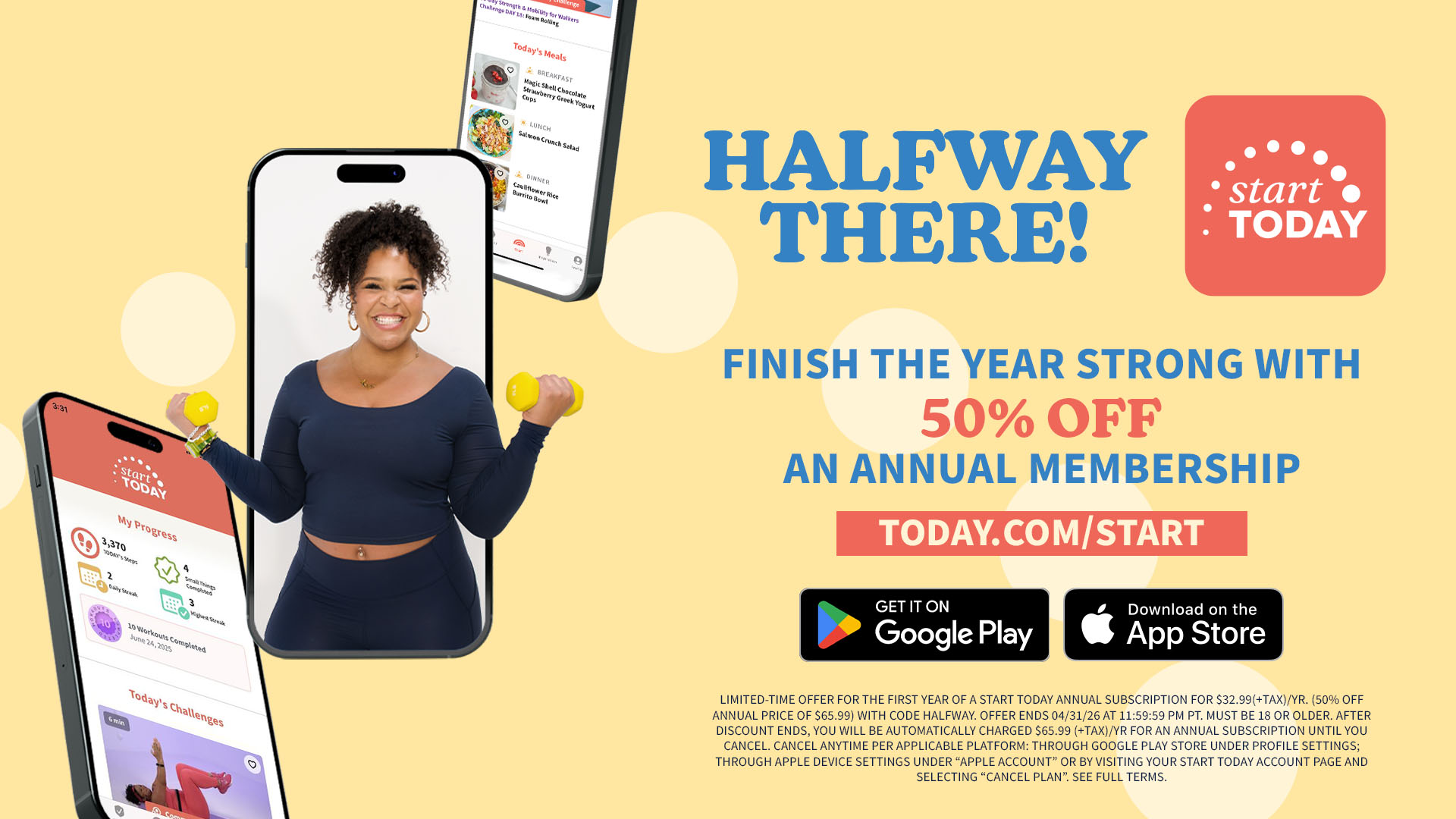 Download and subscribe to the Start TODAY app