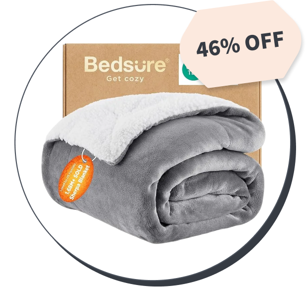Bedsure GentleSoft Sherpa Fleece Throw Blanket