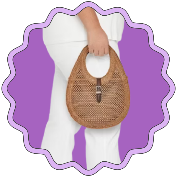 A New Day Straw Oval Shoulder Bag