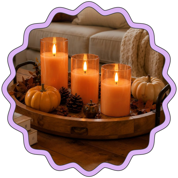 Homemory Glass Flameless Candles (Pack of 3)