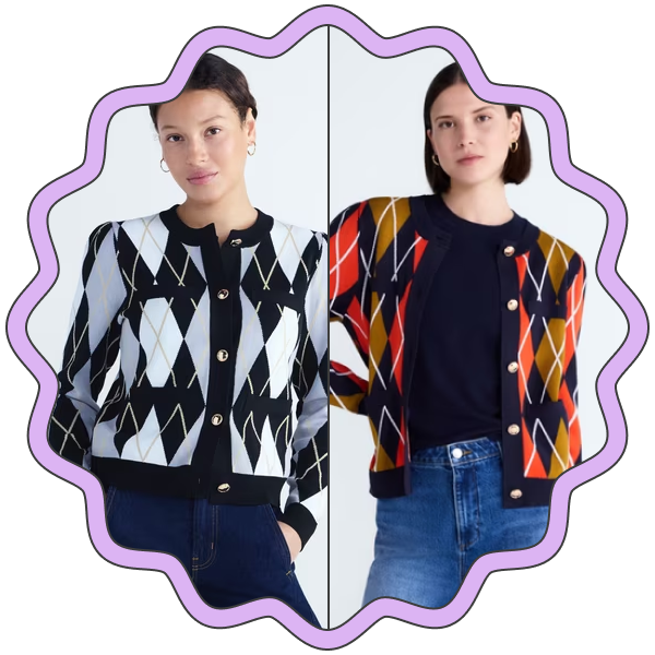 Free Assembly Argyle Cardigan Sweater