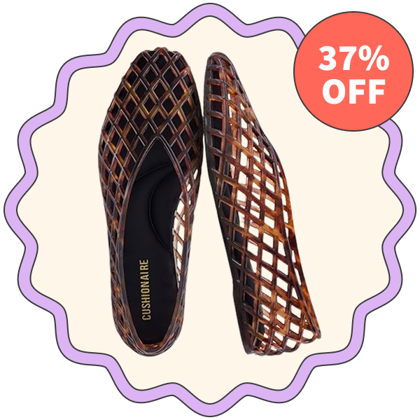 Cushionaire Siesta Modern Lattice Ballet Flats