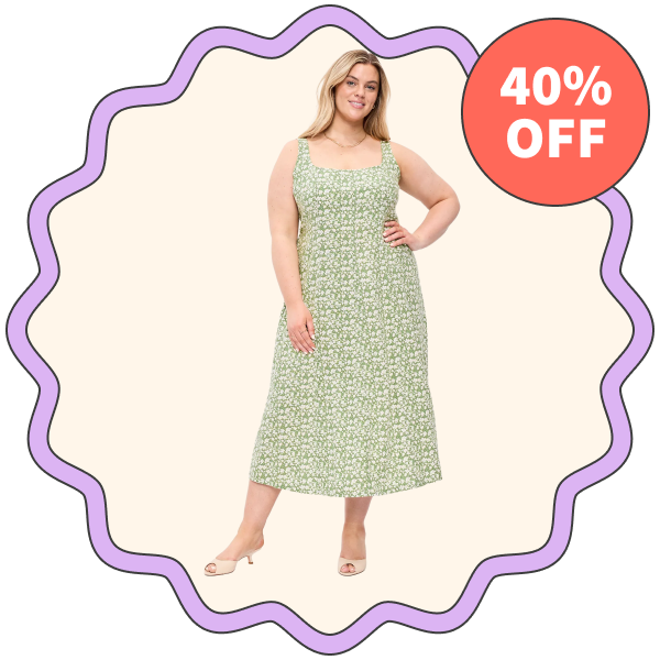 Old Navy Fit & Flare Linen-Blend Midi Dress