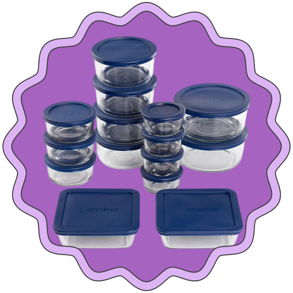 Anchor Hocking Glass Food Storage Containers (Set of 30)
