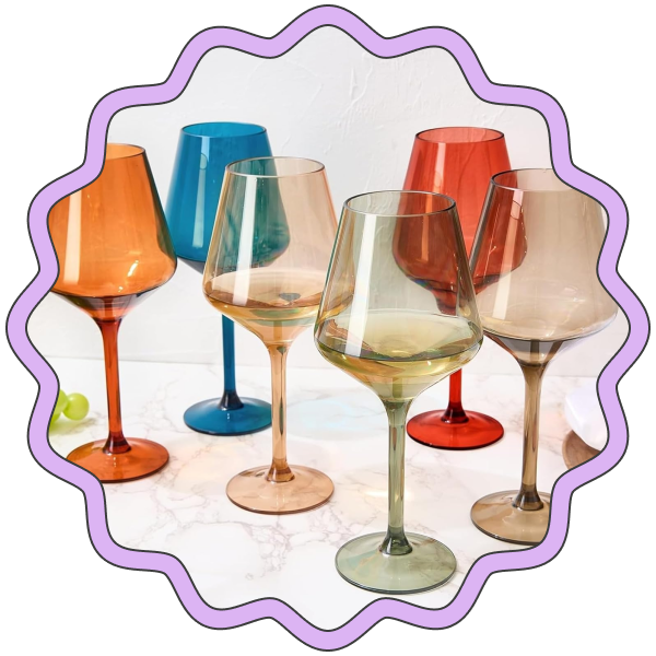 The Wine Savant Stemmed Wine Glasses (Set of 6)