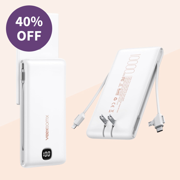 Veektomx Portable Charger with Built in Cables