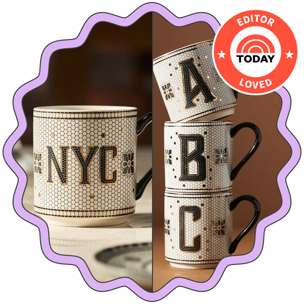 Anthropologie Bistro Tile Stoneware Mug