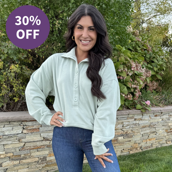 Universal Thread Button-Front Pullover Sweatshirt