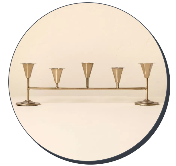 Hearth & Hand with Magnolia Metal Tabletop Brass Candelabra