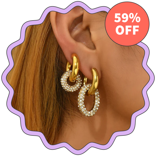 Victoria Emerson Double Luxe Pavé Link Hoops