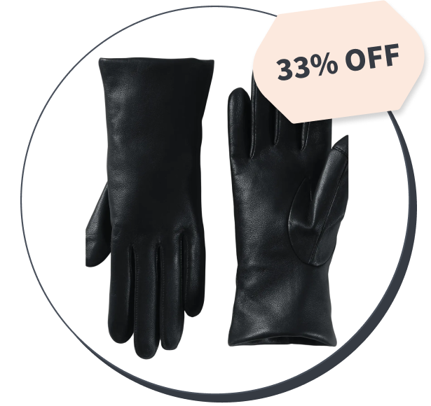 EZ Touch Screen Cashmere Lined Leather Gloves