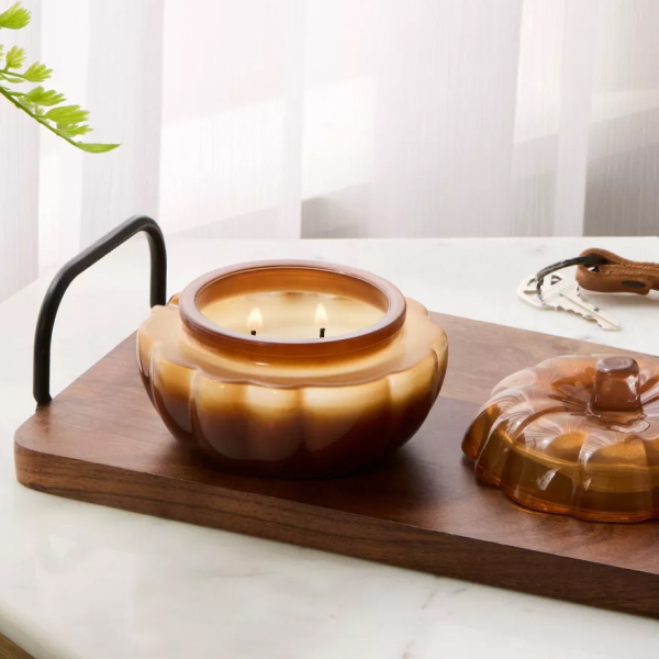 Threshold Lidded Glass Pumpkin Jar Candle