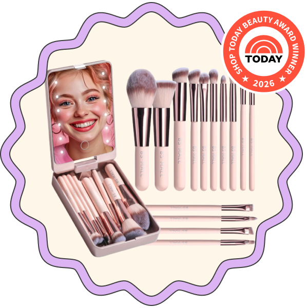 BS-Mall 14-Piece Makeup Brush Set with LED Light Mirror →