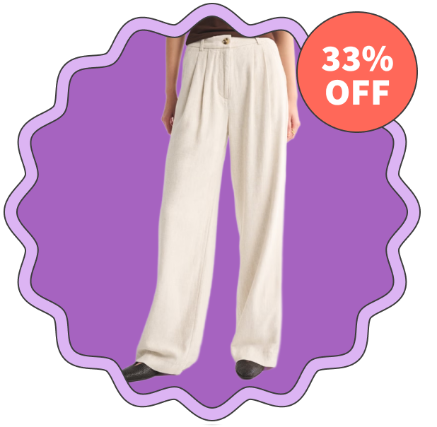 Abercrombie & Fitch Sloane Linen-Blend Tailored Wide-Leg Pant