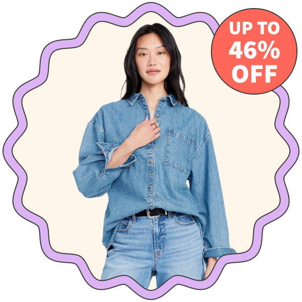 Old Navy Oversized Boyfriend Button-Down Jean Shirt