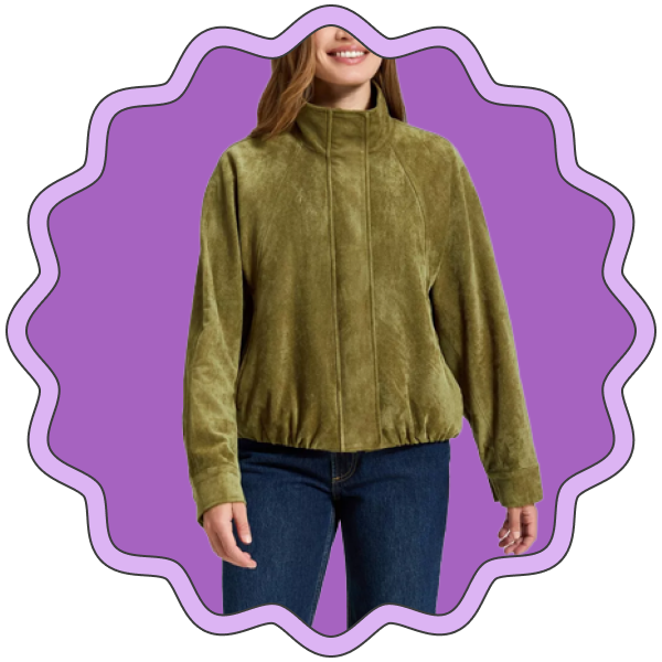 A New Day Faux Suede Bomber Jacket